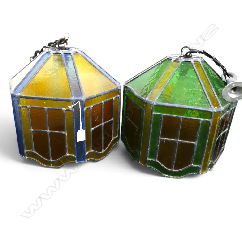 2 LEAD LIGHT SHADES H.350mm Image 1++