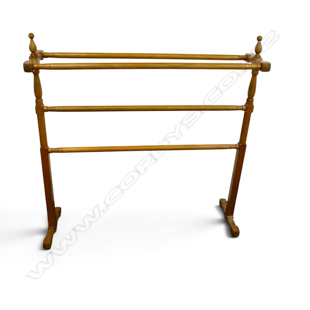 WOODEN TOWEL RAIL W.920mm - OLD BORER HOLES Image 1++