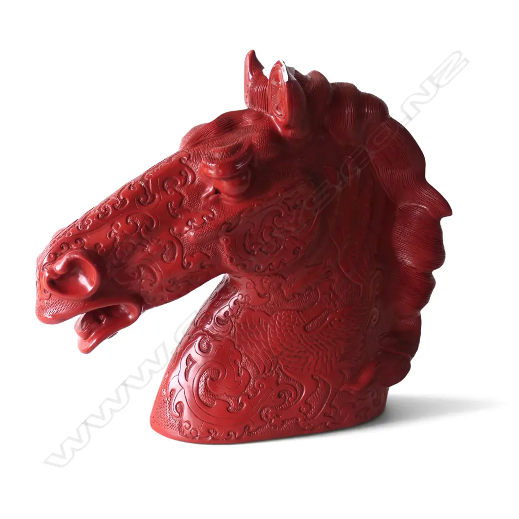 LG RED RESIN HORSE HEAD H.480mm Image 1++