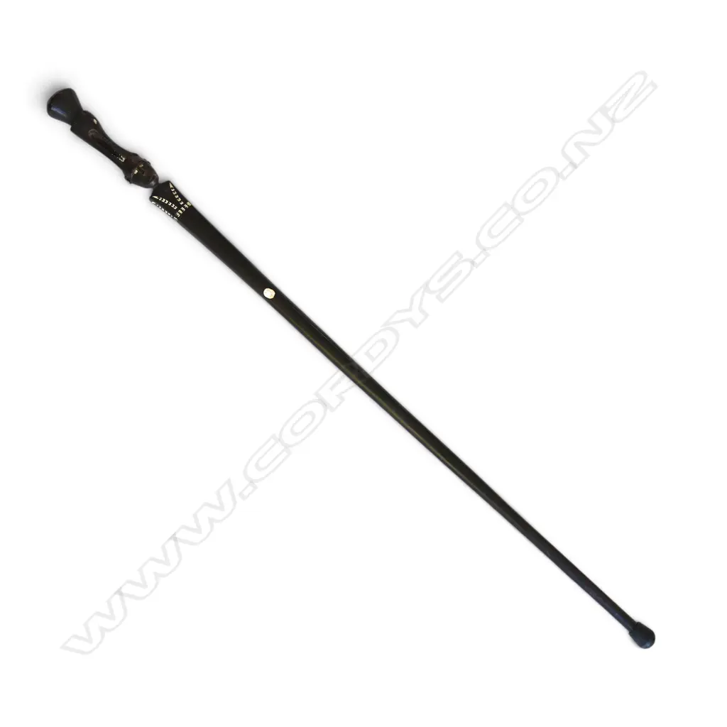 SOLOMON ISLAND INLAID MOP WALKING STICK L.970mm Image 1++