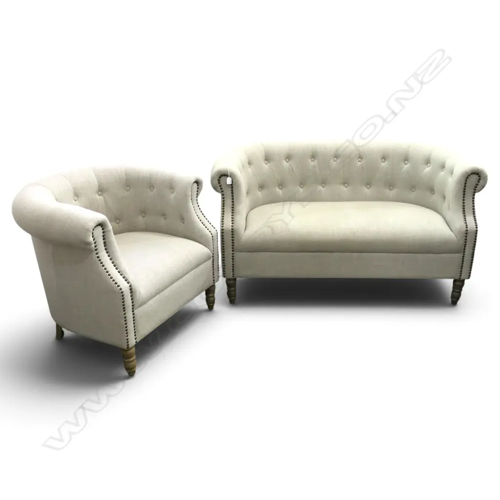 BUTTON BACK ARMCHAIR & LOVESEAT Image 1++