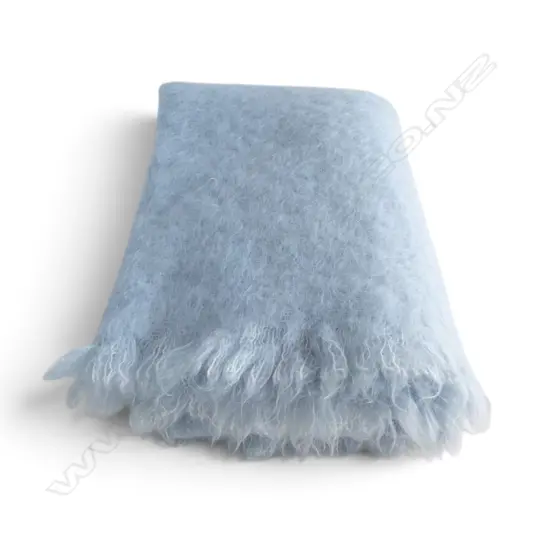 ROYAL MOHAIR PALE BLUE BLANKET 