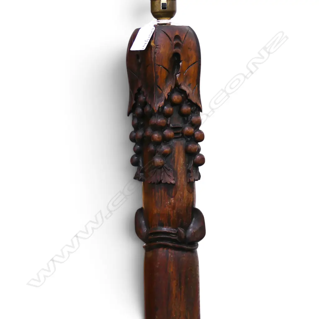 ORIENTAL HARDWOOD GRAPE & BAMBOO CARVED STANDARD LAMP H1670MM Image 1++