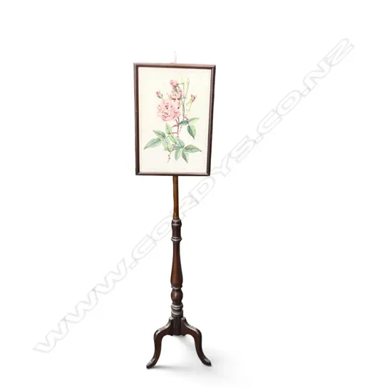 MAHOGANY POLE SCREEN H.1420mm
