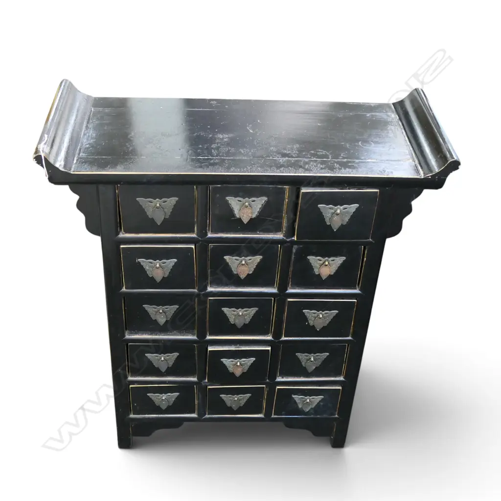 ORIENTAL BLACK LACQUER CABINET 790x300x955mm Image 1++