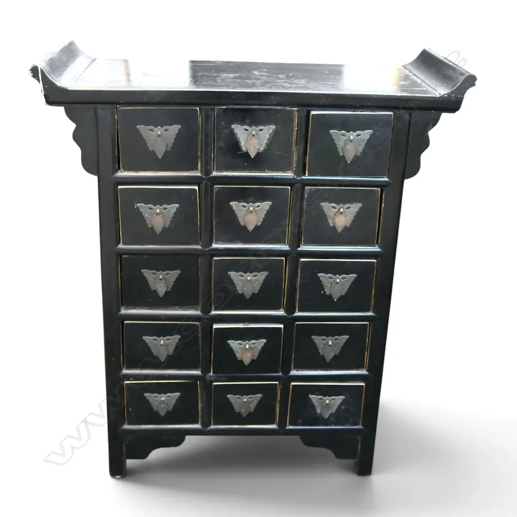 ORIENTAL BLACK LACQUER CABINET 790x300x955mm Image 1++