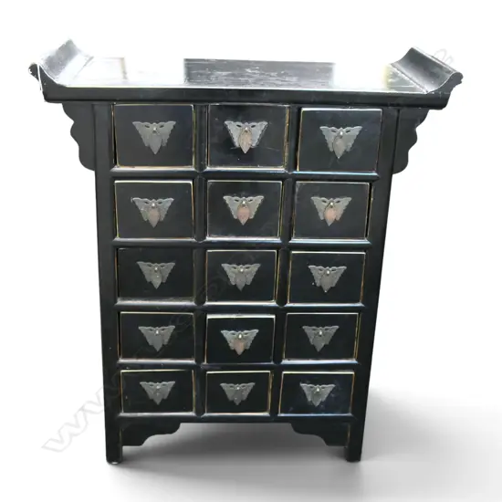 ORIENTAL BLACK LACQUER CABINET 790x300x955mm