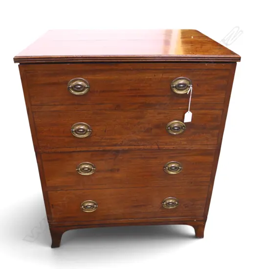 GEORGIAN MAHOGANY SMALL 4 DRAWER CHEST H750 L620MM