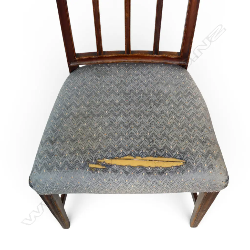 ANTIQUE MAHOGANY DINING CHAIRS - SEAT FABRIC AF Image 1++