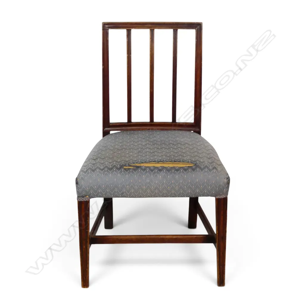 ANTIQUE MAHOGANY DINING CHAIRS - SEAT FABRIC AF Image 1++
