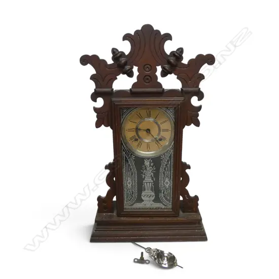 ANTIQUE ANSONIA GINGERBREAD MANTLE CLOCK H570MM