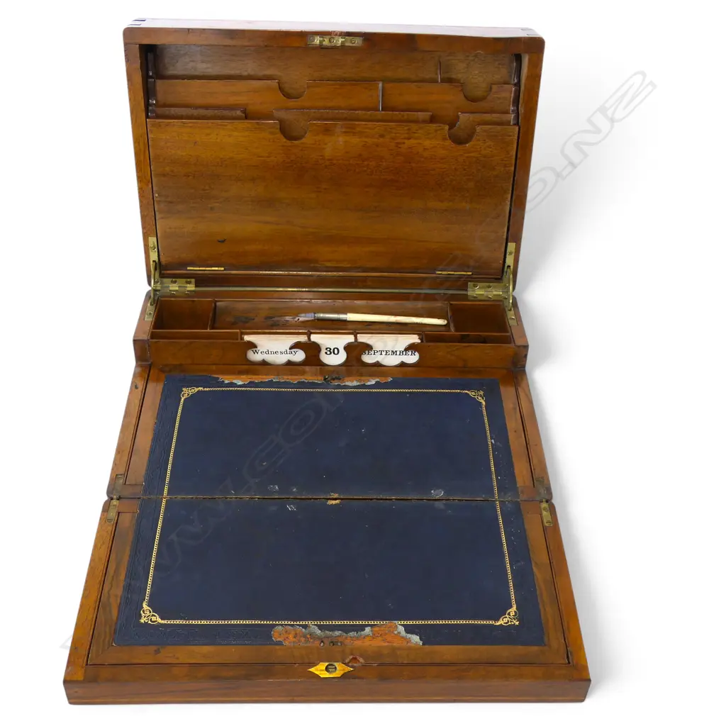 VICTORIAN WALNUT WRITING SLOPE L380 H150MM Image 1++