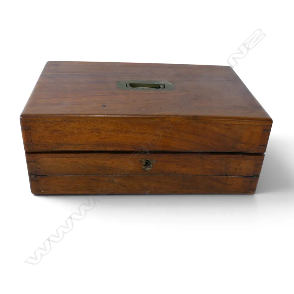 VICTORIAN WALNUT WRITING SLOPE L380 H150MM Image 1++