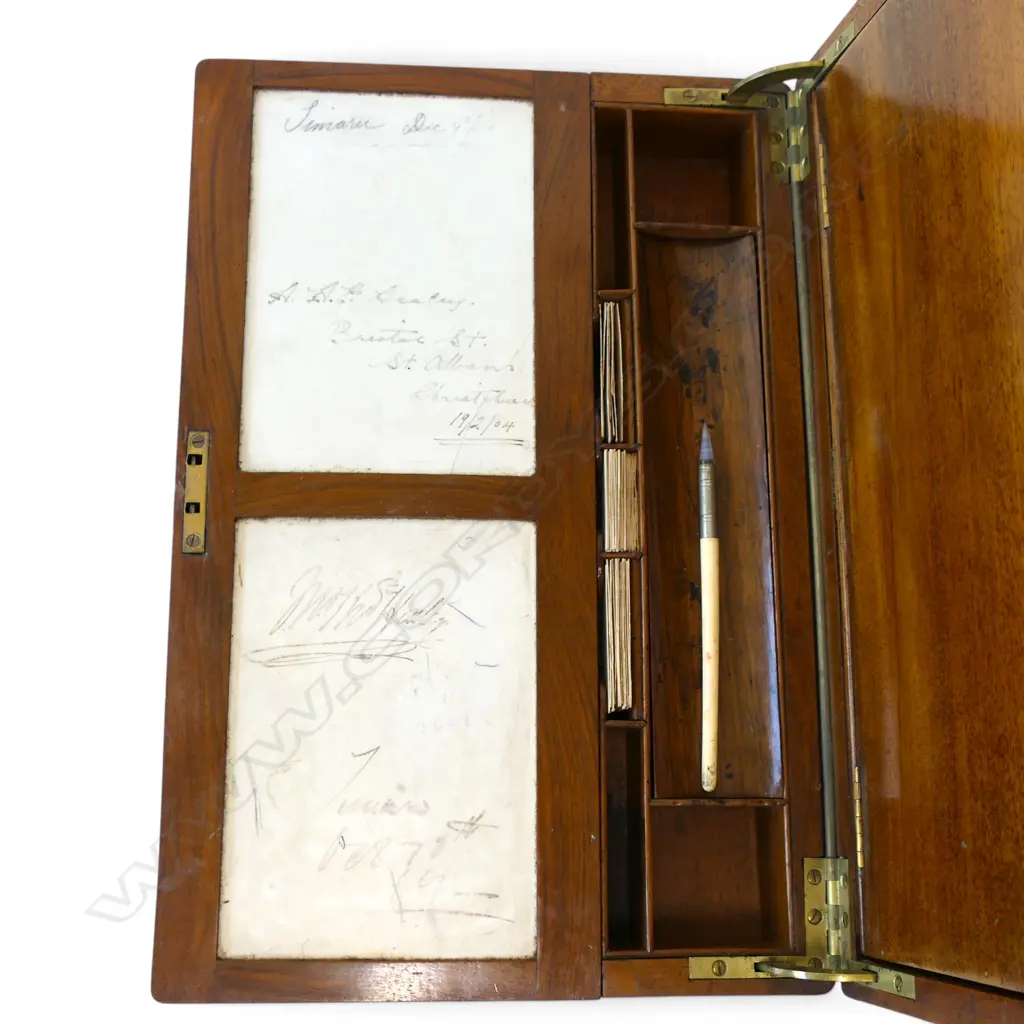 VICTORIAN WALNUT WRITING SLOPE L380 H150MM Image 1++