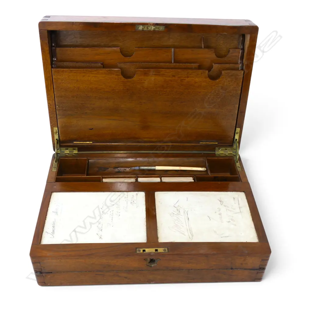 VICTORIAN WALNUT WRITING SLOPE L380 H150MM Image 1++