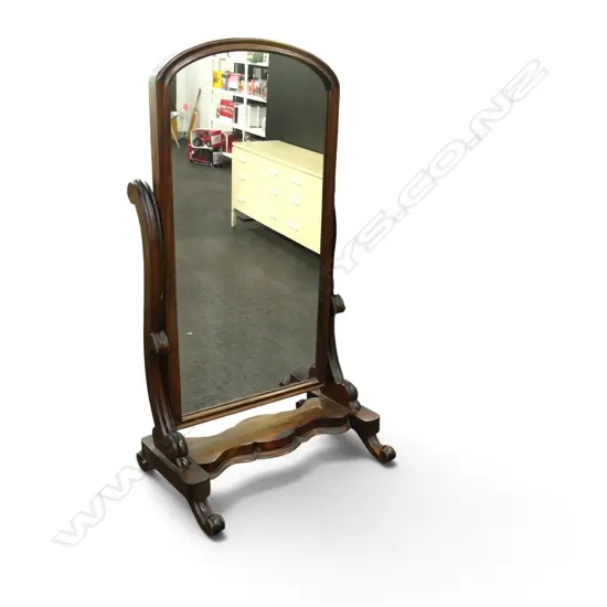 VICTORIAN MAHOGANY CHEVAL MIRROR 860x640x1550mm