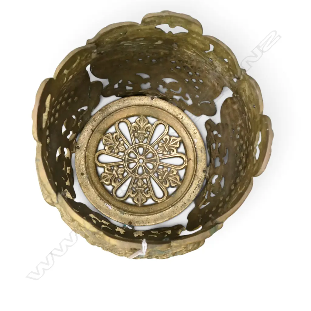 HEAVY CAST BRASS POT PLANT HOLDER H300 DIA300MM Image 1++