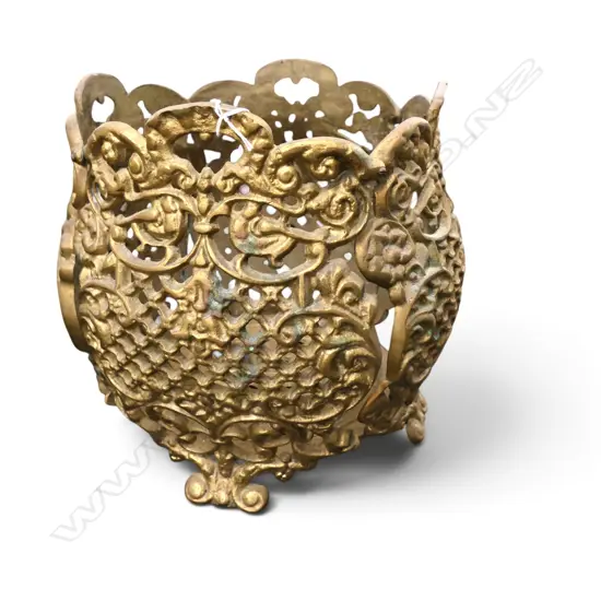 HEAVY CAST BRASS POT PLANT HOLDER H300 DIA300MM