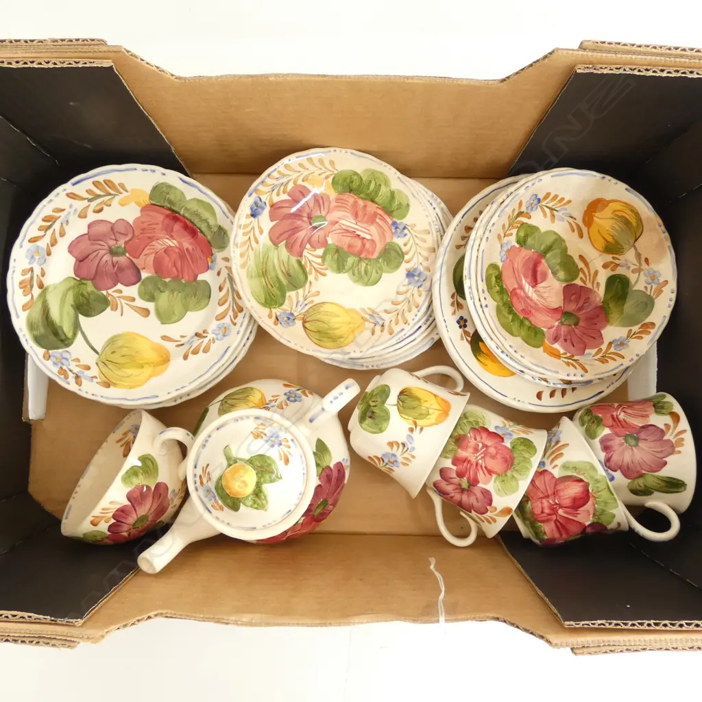 24PCS BELLE FIORE & FLEURETTE CHINA SAUCERS, PLATES, & CUPS -  TEAPOT & 7 OTHERS A/F Image 1++
