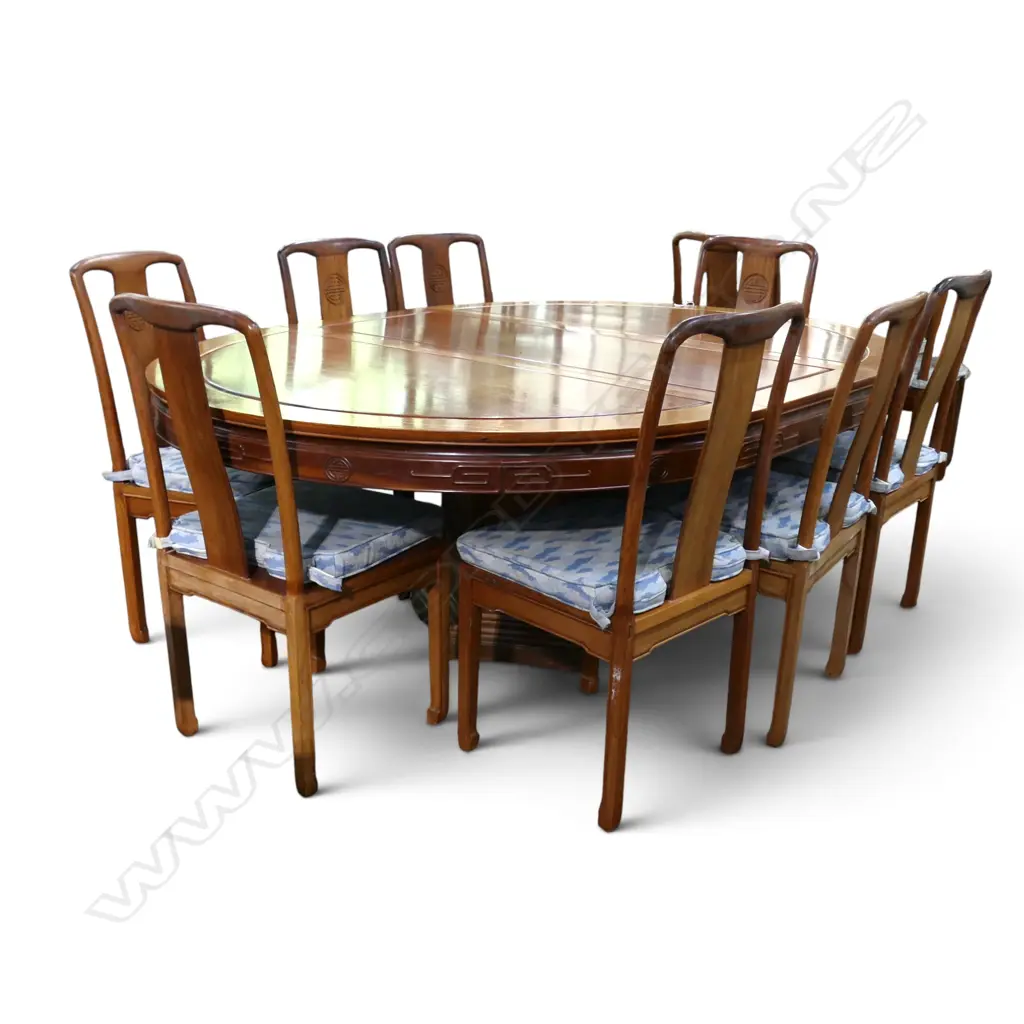 ORIENTAL DINING TABLE & 8 CHAIRS Image 1++