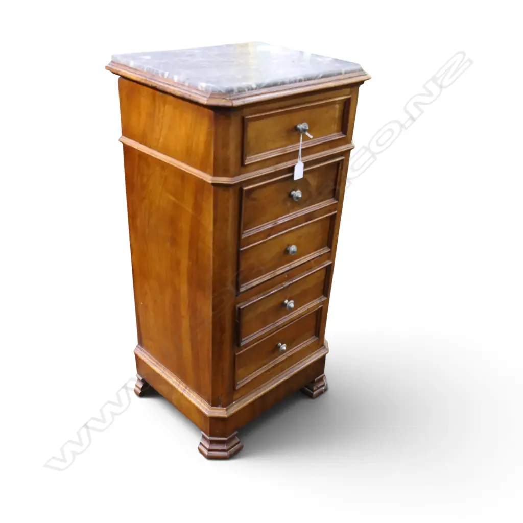 BEDSIDE CABINET w. MARBLE TOP (BROKEN) 440x350x885mm Image 1++