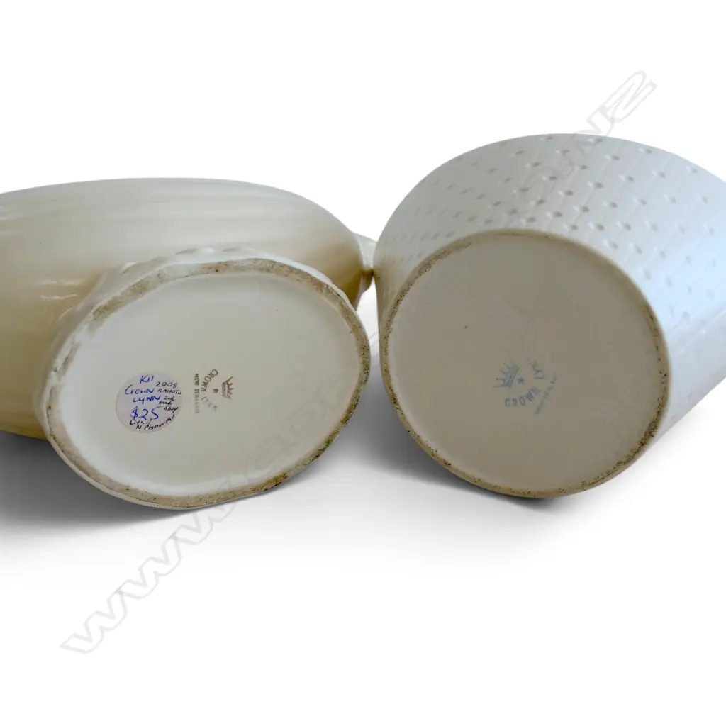 2 CROWN LYNN VASES; #549 W.295mm, other w. crazing Image 1++