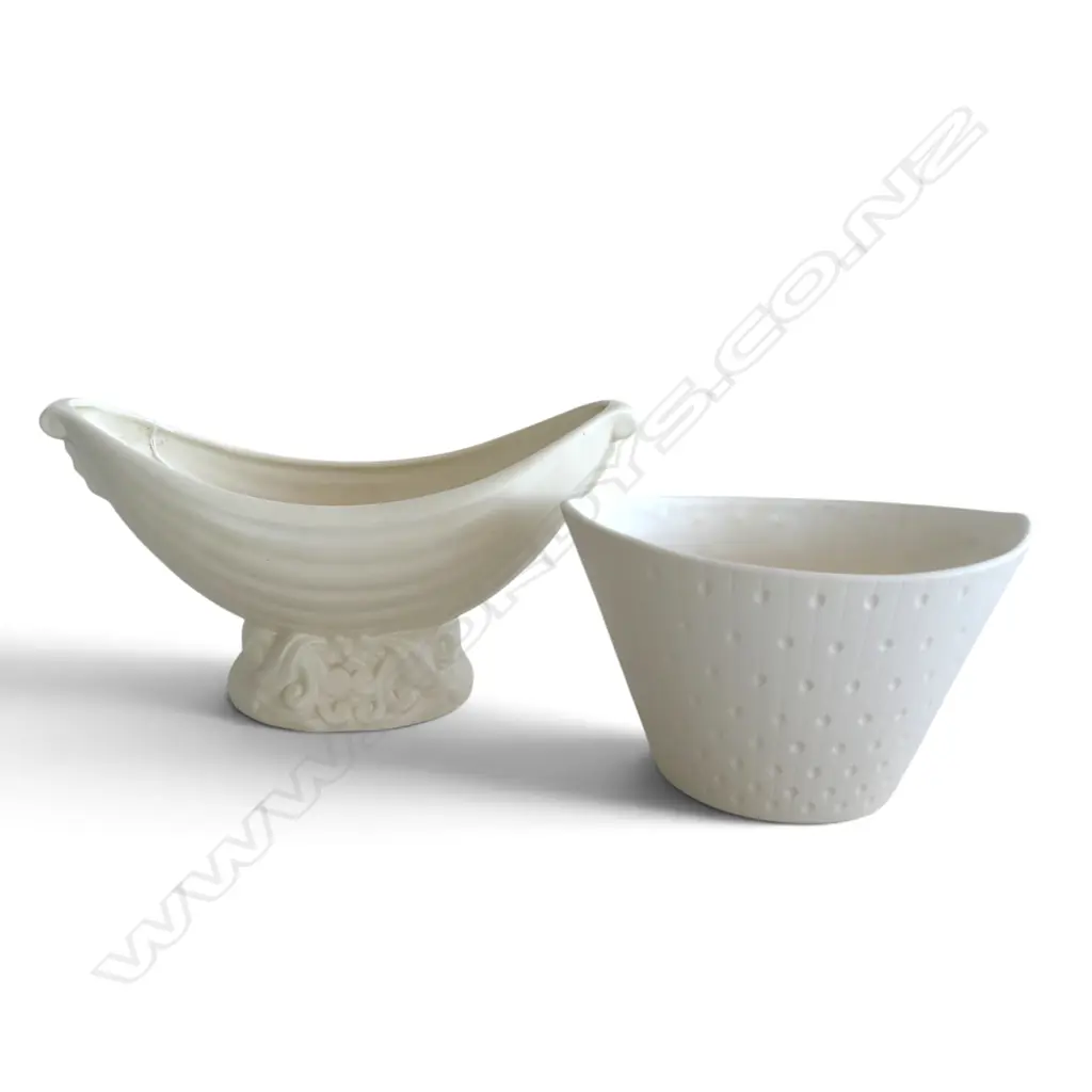 2 CROWN LYNN VASES; #549 W.295mm, other w. crazing Image 1++