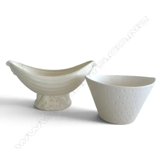 2 CROWN LYNN VASES; #549 W.295mm, other w. crazing