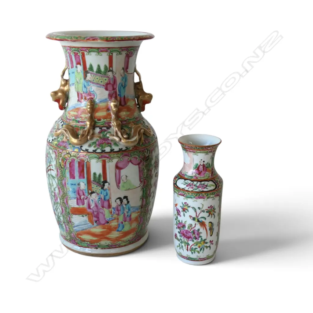 2 FAMILLE ROSE VASES H.360mm Image 1++