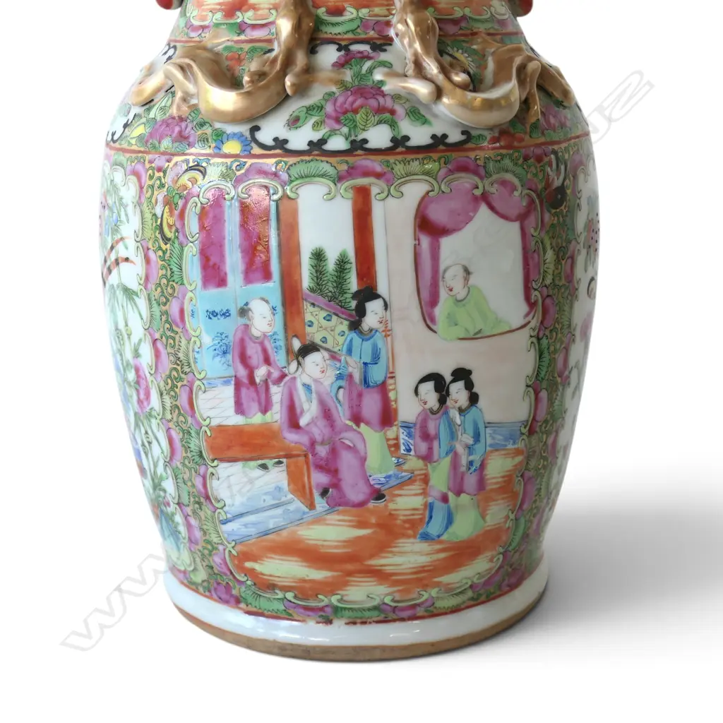 2 FAMILLE ROSE VASES H.360mm Image 1++