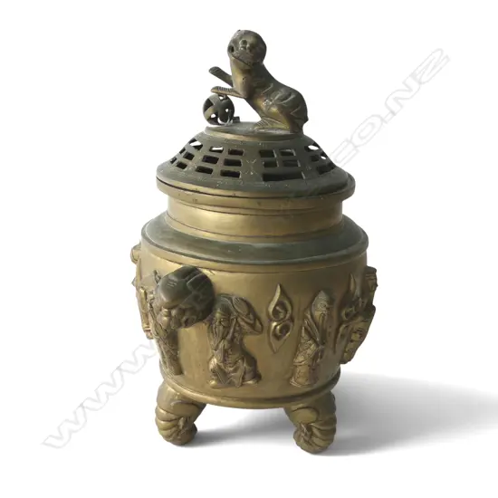 ORIENTAL BRASS LIDDED CONTAINER H.370mm