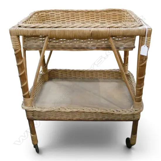 CANE TROLLEY w. basket top 490x350x660mm