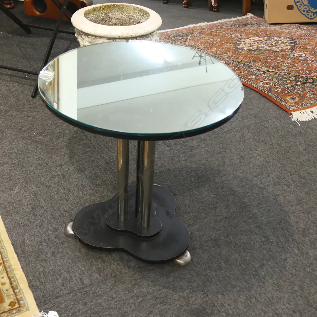 20thC MIRROR TOP SIDE TABLE H.500mm Image 1++