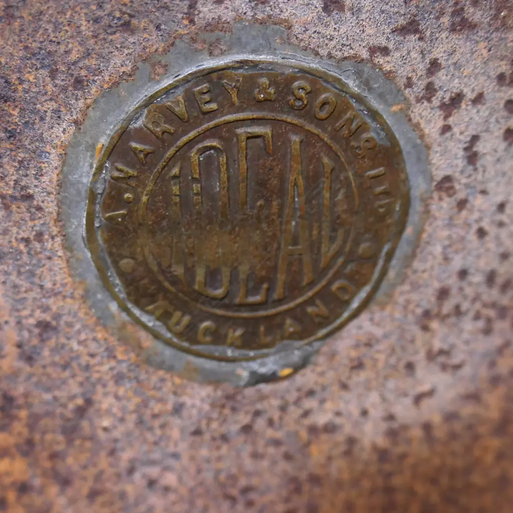 2 METAL 'IDEAL' CANNISTERS by A. HARVEY & SONS AUCKLAND H.900mm Image 1++