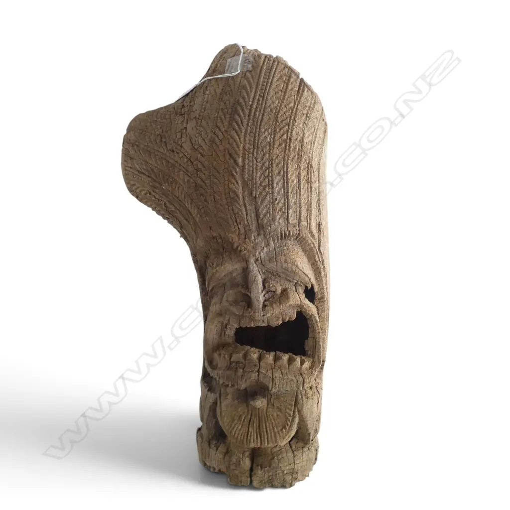 CARVED 'KI'I' TREE SECTION H.560mm Image 1++