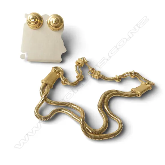 GOLD TONE NECKLACE L.450mm + PR EARRINGS