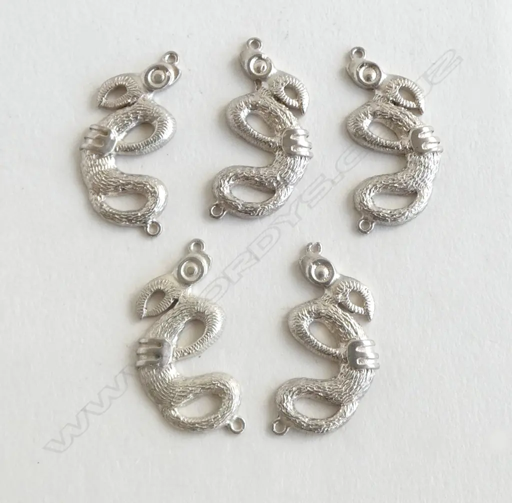 5 VINTAGE SILVER RUSSELL MURPHY PENDANTS /LINKS Image 1++