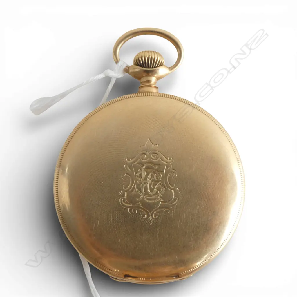 14CT GOLD FULL HUNTER POCKET WATCH WORKING SHEVE & Co. SAN FRANCISCO 93.99gms Image 1++