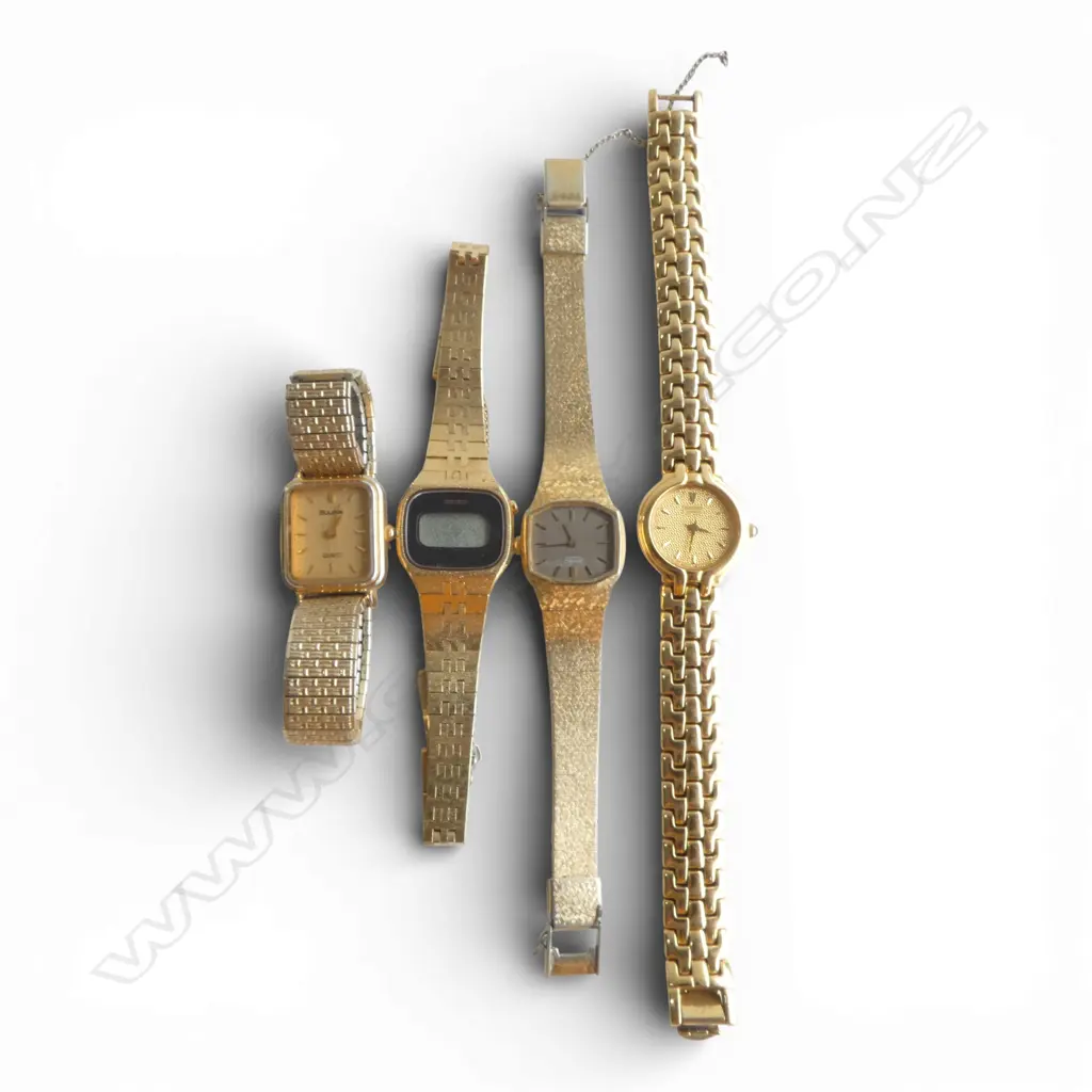 4 LADIES WRISTWATCHES; BULUVA & 3 x SEIKO Image 1++