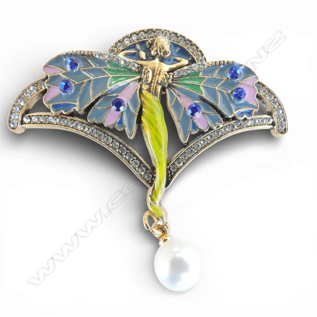 ART NOUVEAU STYLE COSTUME BROOCH Image 1++