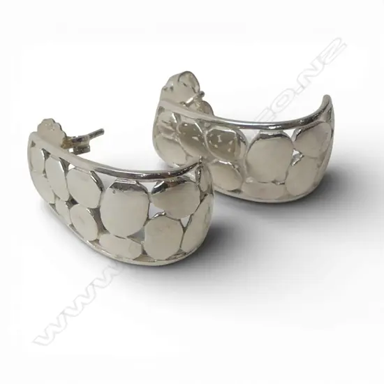 QUALITY SILVER 925 STUD/HOOPS with large  quality scrolls 9 gms