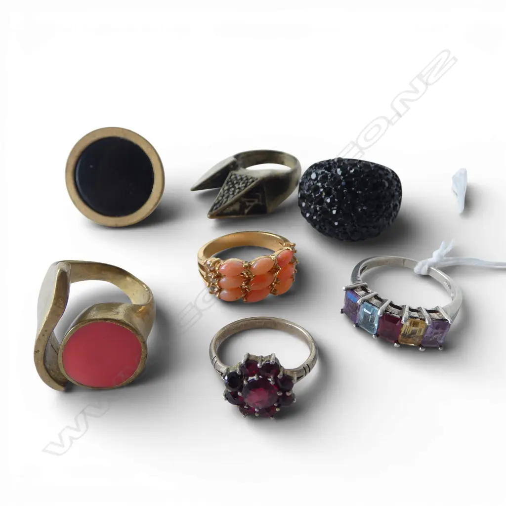 7 COSTUME RINGS (1 925 SILVER) Image 1++