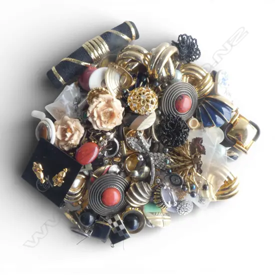 LARGE ASSORTED EARRINGS, PIERCED & CLIP-ON STYLES