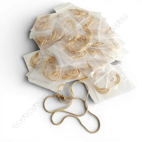 QTY PLATED SNAKE CHAINS, L.40cm, new old stock