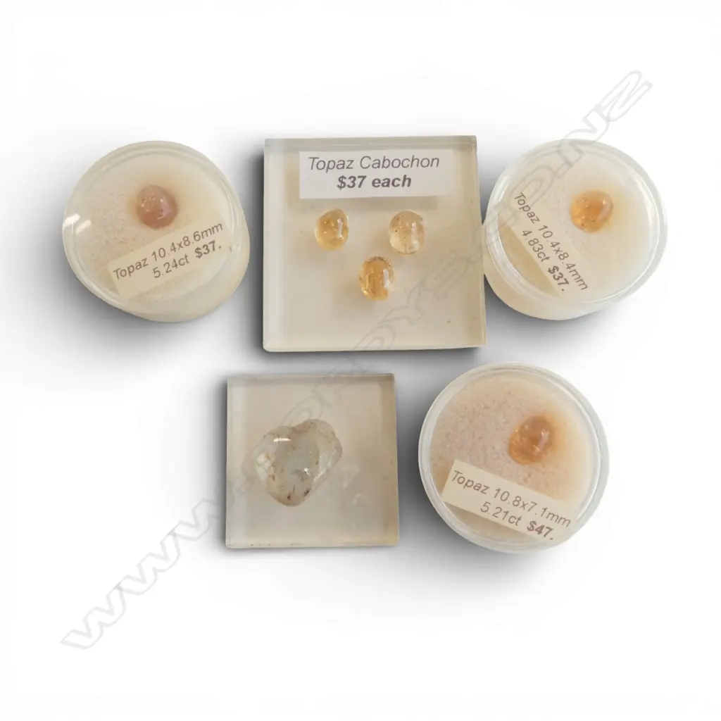 6 TOPAZ CABOCHONS & ROUGH TOPAZ STONE Image 1++