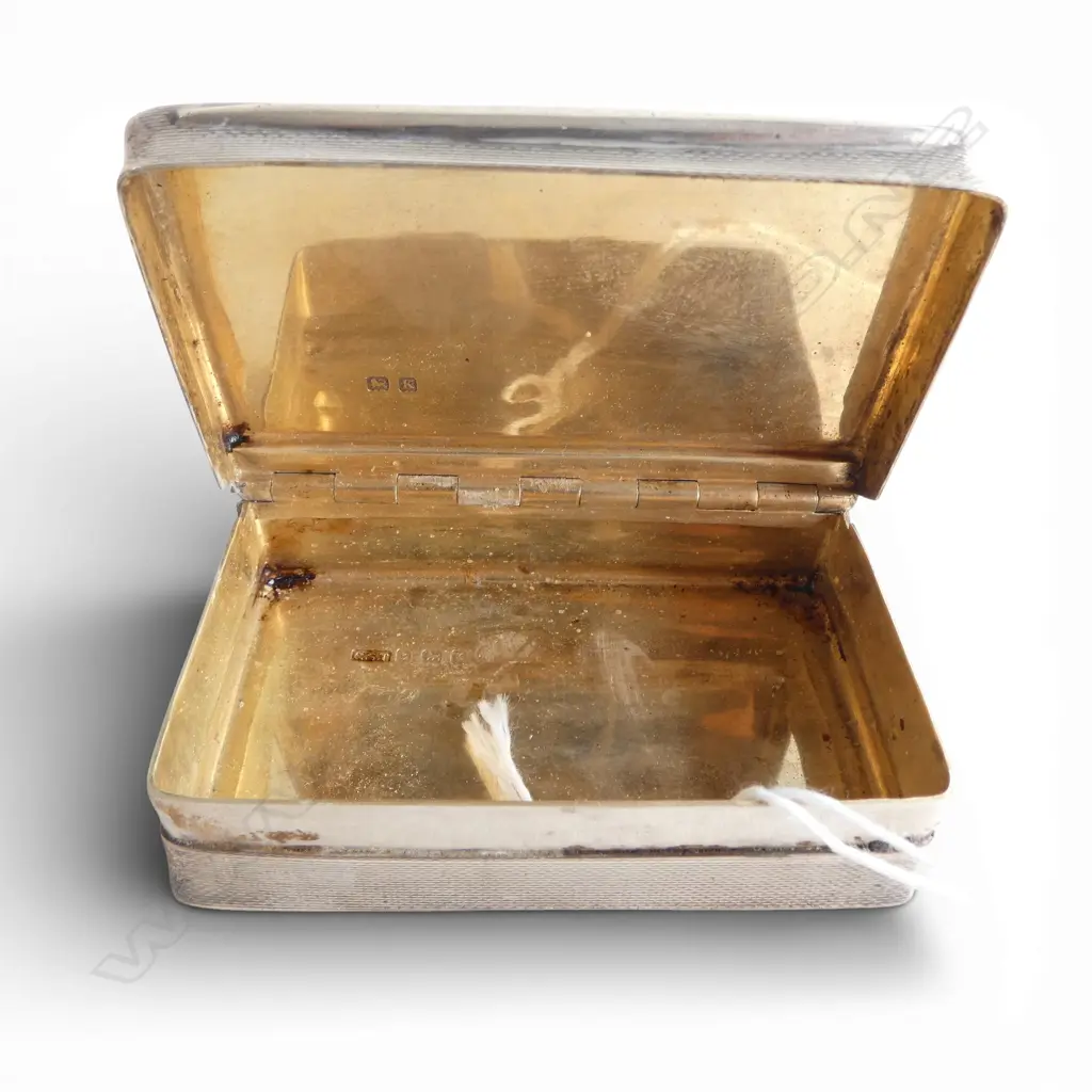 STG SILVER SNUFF BOX, BIRMINGHAM 1934, 85gms Image 1++