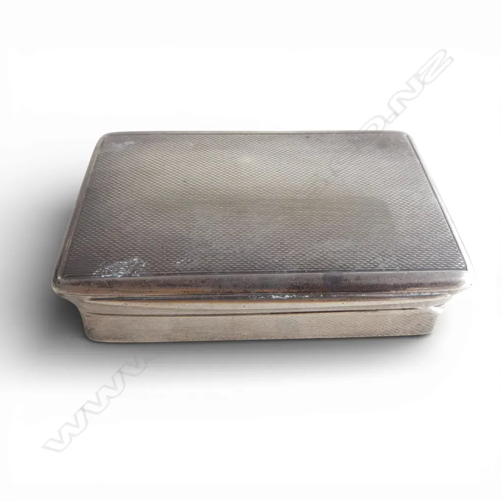 STG SILVER SNUFF BOX, BIRMINGHAM 1934, 85gms Image 1++
