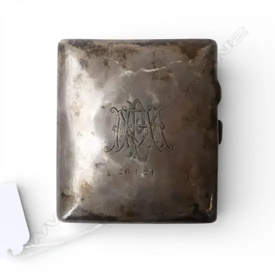 STG SILVER CIG. CASE, BIRMINGHAM 1944, 75.72gms FAULTS