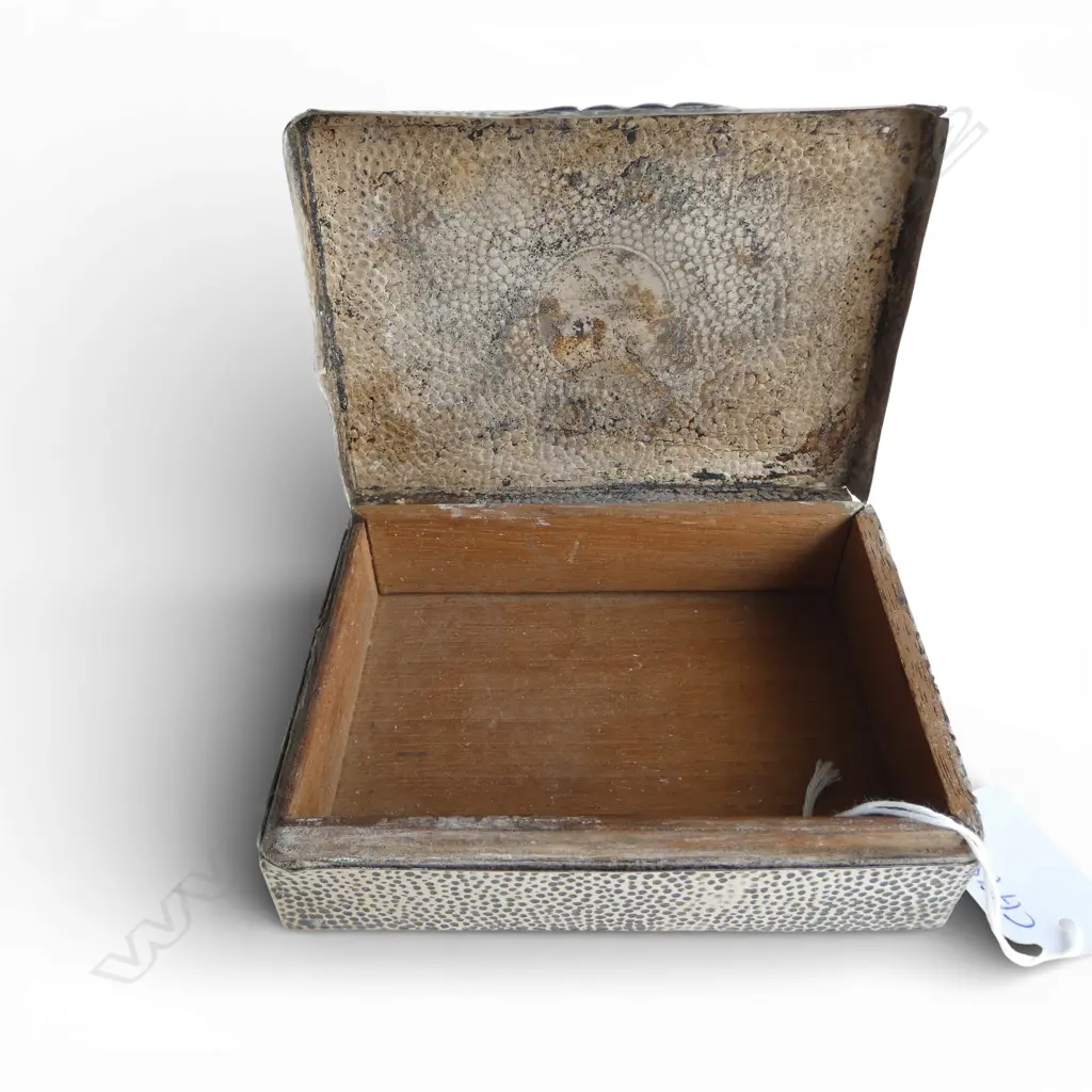 STG SILVER BOX with wood fitted interior, BIRMINGHAM 1938, 319gms faults Image 1++
