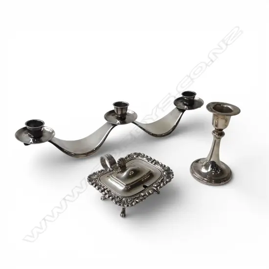 STG SIL CANDLE HOLDER + EP MUSTARD POT + EP CANDLE HOLDER